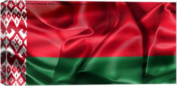 Belarus flag - realistic waving fabric flag Canvas Print by Michael Piepgras