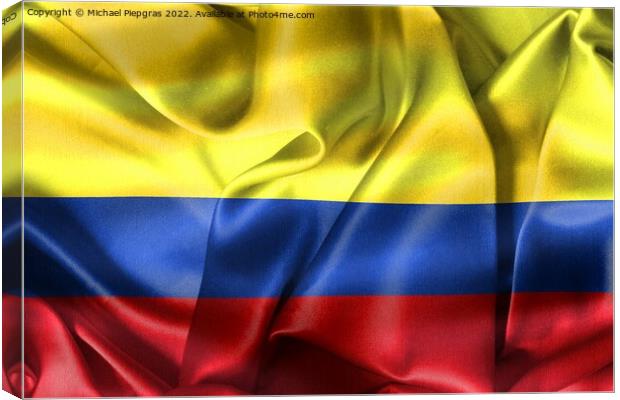 Colombia flag - realistic waving fabric flag Canvas Print by Michael Piepgras