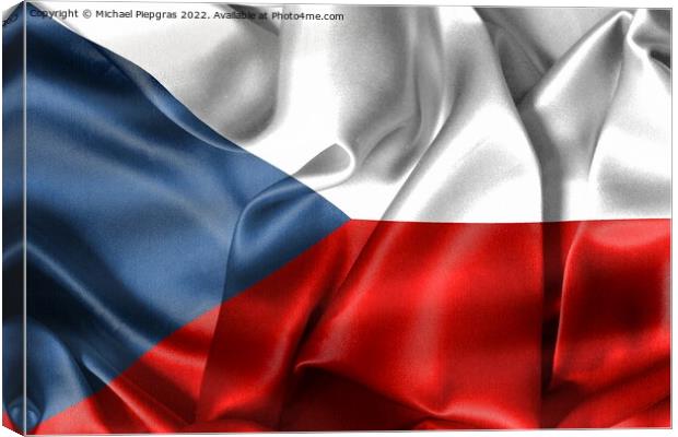 Czechia flag - realistic waving fabric flag Canvas Print by Michael Piepgras