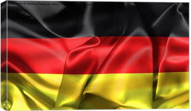 Germany flag - realistic waving fabric flag Canvas Print by Michael Piepgras