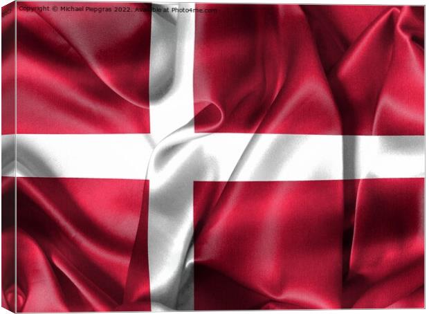 Denmark flag - realistic waving fabric flag Canvas Print by Michael Piepgras