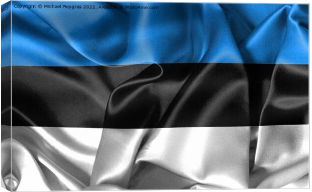 Estonia flag - realistic waving fabric flag Canvas Print by Michael Piepgras