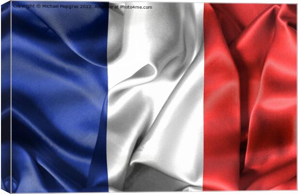 France flag - realistic waving fabric flag Canvas Print by Michael Piepgras