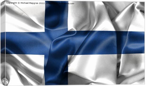 Finland flag - realistic waving fabric flag Canvas Print by Michael Piepgras