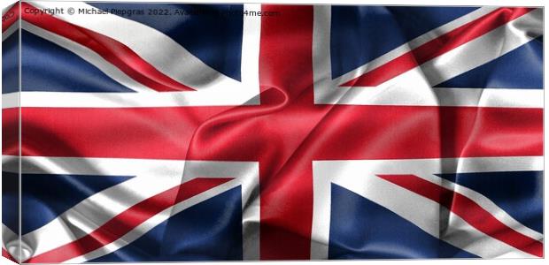 United Kingdom flag - realistic waving fabric flag Canvas Print by Michael Piepgras