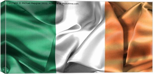 3D-Illustration of a Ireland flag - realistic waving fabric flag Canvas Print by Michael Piepgras