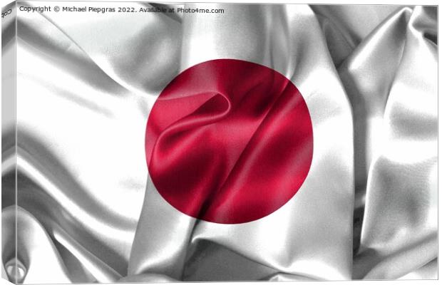 3D-Illustration of a Japan flag - realistic waving fabric flag Canvas Print by Michael Piepgras