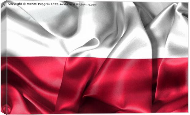 3D-Illustration of a Poland flag - realistic waving fabric flag Canvas Print by Michael Piepgras