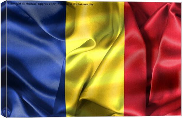 3D-Illustration of a Romania flag - realistic waving fabric flag Canvas Print by Michael Piepgras