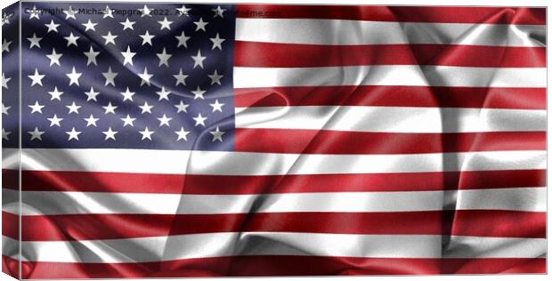 3D-Illustration of a USA flag - realistic waving fabric flag Canvas Print by Michael Piepgras