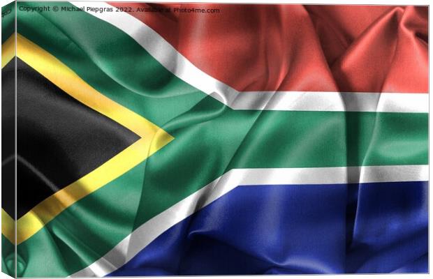 3D-Illustration of a South Africa flag - realistic waving fabric Canvas Print by Michael Piepgras