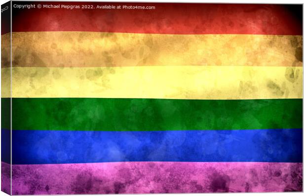 Lgbt community symbol in rainbow colors. Rainbow pride flag illu Canvas Print by Michael Piepgras