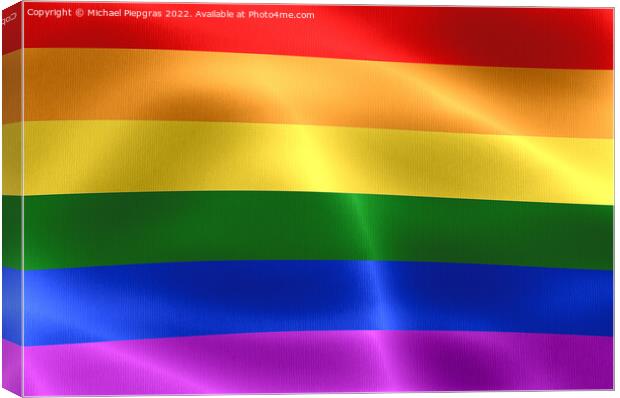 Lgbt community symbol in rainbow colors. Rainbow pride flag illu Canvas Print by Michael Piepgras