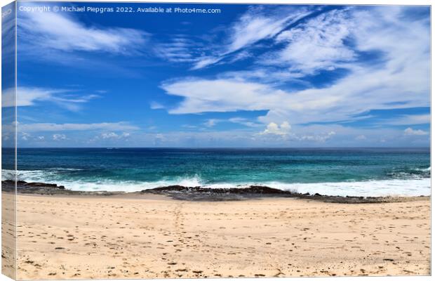 Sunny day beach view on the paradise islands Seychelles Canvas Print by Michael Piepgras