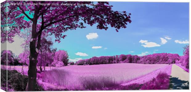 Colorful fantasy landscape in an asian purple infrared photo sty Canvas Print by Michael Piepgras