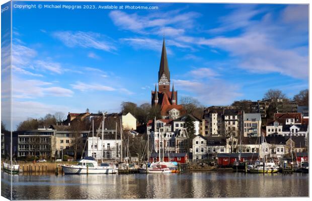 Flensburg, Germany - 03 March 2023: View of the historic harbour Canvas Print by Michael Piepgras