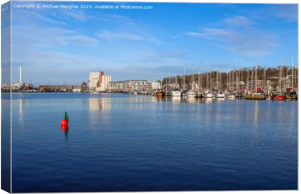 Flensburg, Germany - 03 March 2023: View of the historic harbour Canvas Print by Michael Piepgras