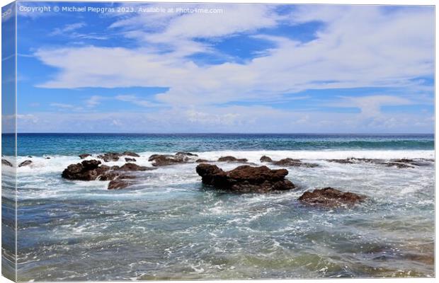 Beautiful rocks at the beaches of the tropical paradise island S Canvas Print by Michael Piepgras