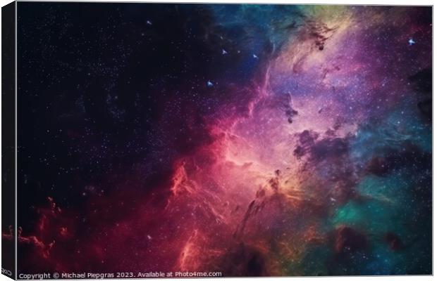 Stunning colorful galaxies in the night sky created with generat Canvas Print by Michael Piepgras