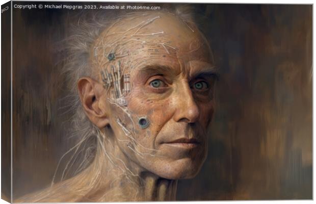 A male human 500 years in the future created with generative AI  Canvas Print by Michael Piepgras