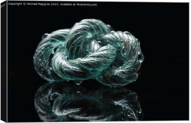 A big rope knot in the water with reflections created with gener Canvas Print by Michael Piepgras