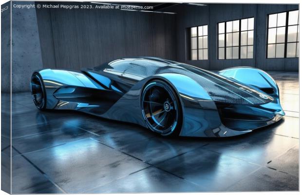 Futuristic luxury sports car created with generative AI technolo Canvas Print by Michael Piepgras