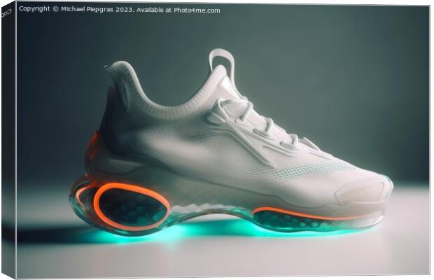 A futuristic sports shoe on a light background created with gene Canvas Print by Michael Piepgras