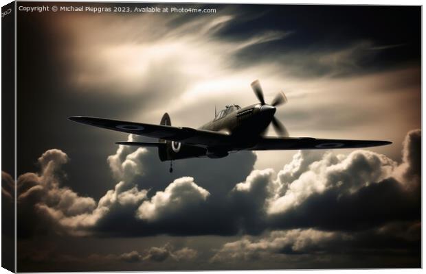 A second world war fighting plane in a dramatic sky created with Canvas Print by Michael Piepgras