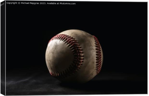 Close up of a baseball with a playfield background created with  Canvas Print by Michael Piepgras