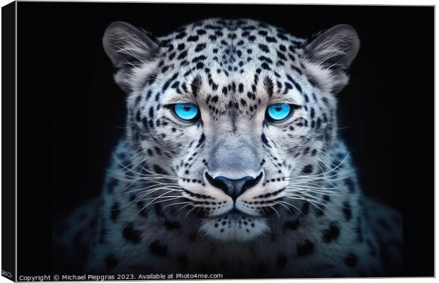 A close up portrait of mesmerizing leopard photography created w Canvas Print by Michael Piepgras