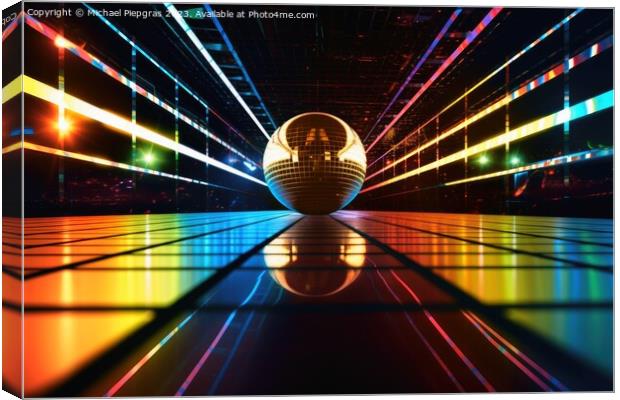 Nightlife disco ball concept created with generative AI technolo Canvas Print by Michael Piepgras
