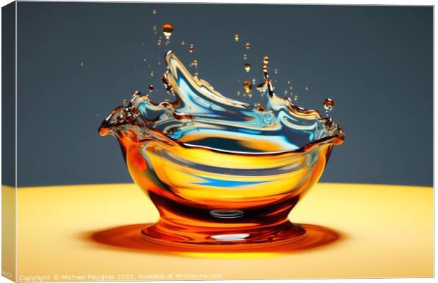A liquid splashing artwork in beautiful colors created with gene Canvas Print by Michael Piepgras