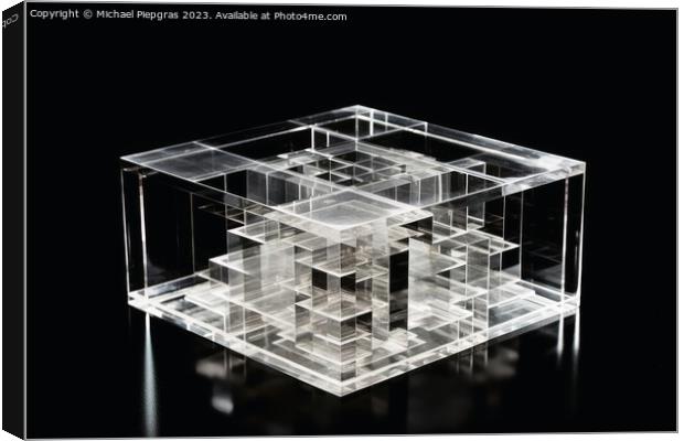 An impossible geometric puzzle made of glass created with genera Canvas Print by Michael Piepgras