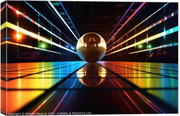 Nightlife disco ball concept created with generative AI technolo Canvas Print by Michael Piepgras