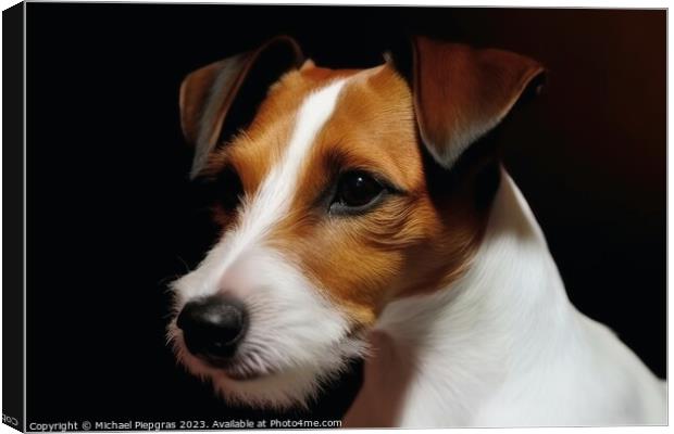 Portrait of a cute Jack Russel terrier do created with generativ Canvas Print by Michael Piepgras