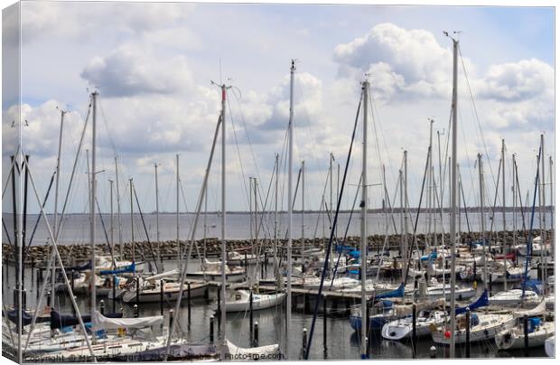 Lots of boats at the Marina in Schilksee close to Kiel in German Canvas Print by Michael Piepgras