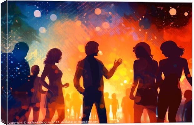 Nightlife in a disco concept created with generative AI technolo Canvas Print by Michael Piepgras