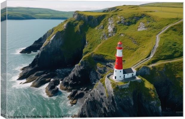 A beautiful shot of a lighthouse on a coastline. Canvas Print by Michael Piepgras