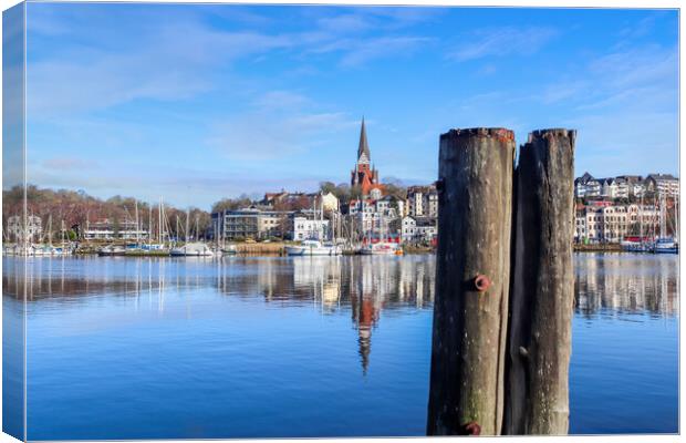 Flensburg, Germany - 03 March 2023: View of the historic harbour Canvas Print by Michael Piepgras