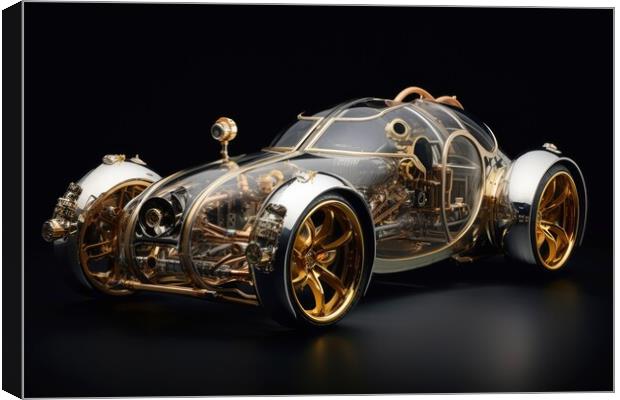 A beautiful steampunk sports car. Canvas Print by Michael Piepgras