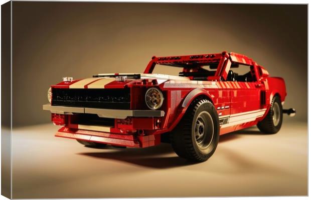 A muscle car assembled from building blocks. Canvas Print by Michael Piepgras