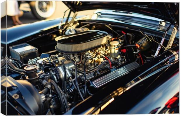 View into the engine compartment of a powerful tuned engine. Canvas Print by Michael Piepgras