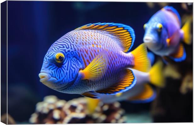 A beautiful fish and aquarium background. Canvas Print by Michael Piepgras