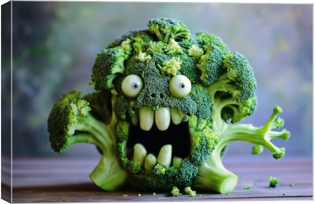 A horrible monster made from broccoli. Canvas Print by Michael Piepgras