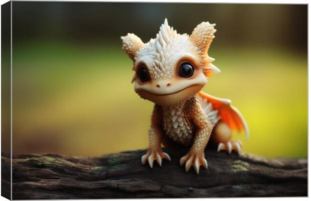 A cute little dragon. Canvas Print by Michael Piepgras