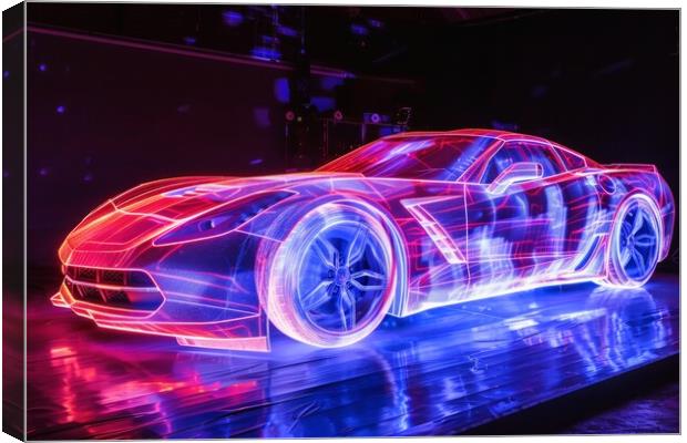 A glowing ethereal aura of a sportscar. Canvas Print by Michael Piepgras