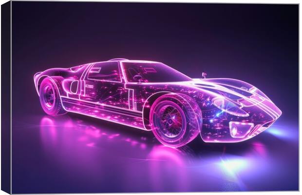 A glowing ethereal aura of a sportscar. Canvas Print by Michael Piepgras