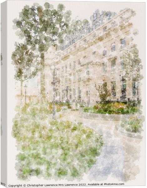 Seeting Lane Garden in the City of London Canvas Print by Christopher Lawrence Mrs Lawrence
