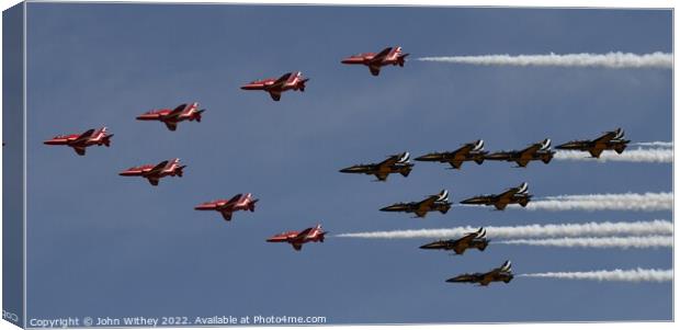 Red Arrows & Black Eagles Canvas Print by John Withey
