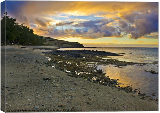Enchanting Sunset Over Rodrigues Island Canvas Print by Gilbert Hurree